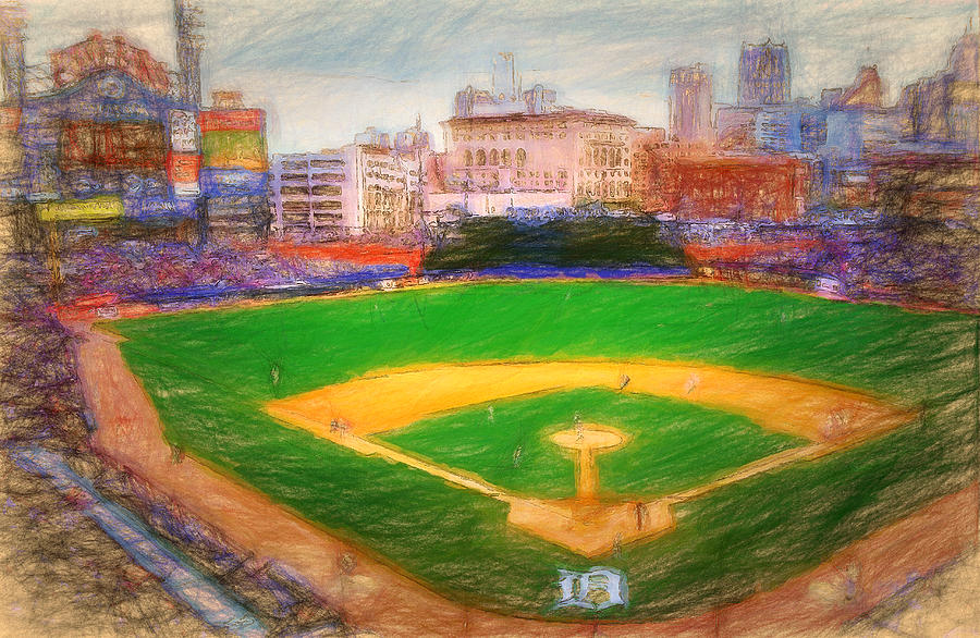 Comerica Pencil Sketch Painting by John Farr - Fine Art America