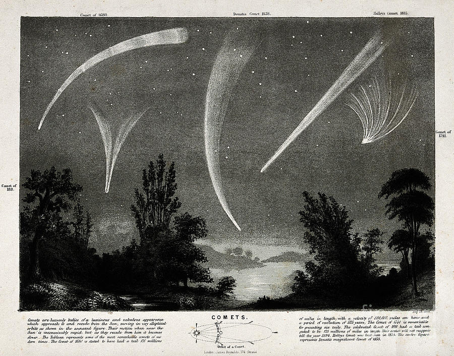 Comets In Night Sky Photograph by Wellcome Images