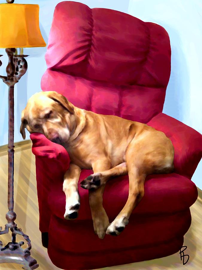 Comfortable Canine Digital Art by Ric Darrell