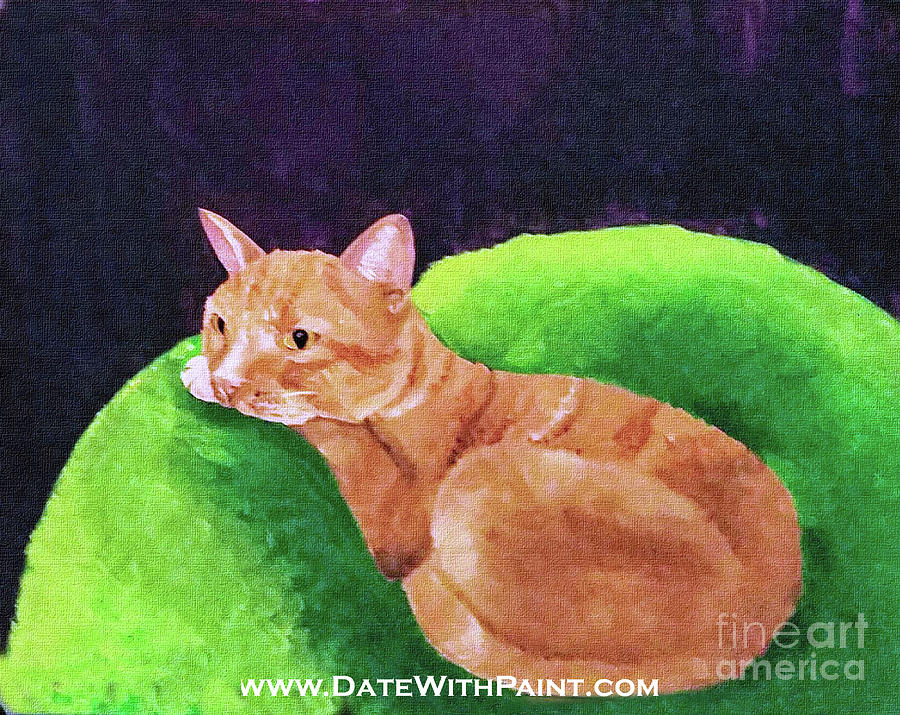Comfy Kitty_DWP_May 2017 Painting by Ania M Milo