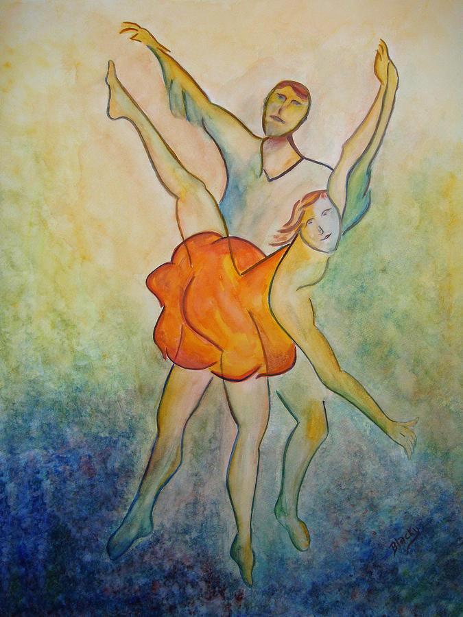 Comic Ballet Painting by Donna Blackhall