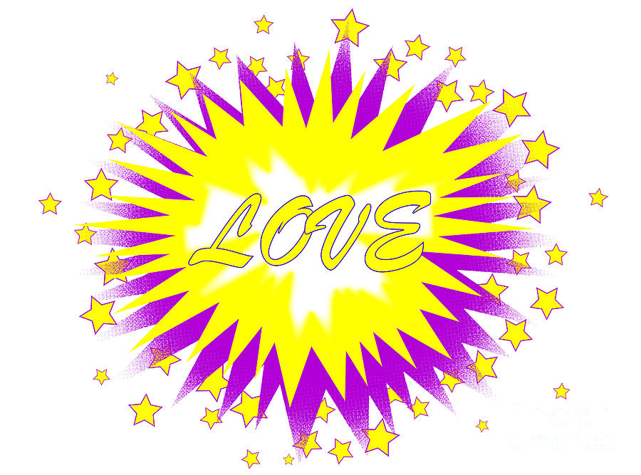 Love Digital Art - Comic Love Balloon by Bigalbaloo Stock Love Digital Art - Comic Love Balloon by Bigalbaloo Stock