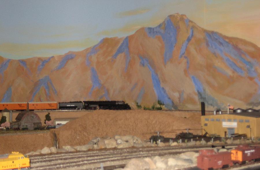 Trains Painting - Magnificent Train Room by Maria Hunt Trains Painting - Magnificent Train Room by Maria Hunt