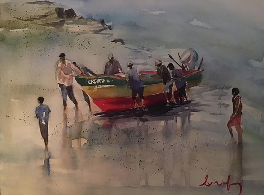 Coming Ashore Painting by Scott Serafy