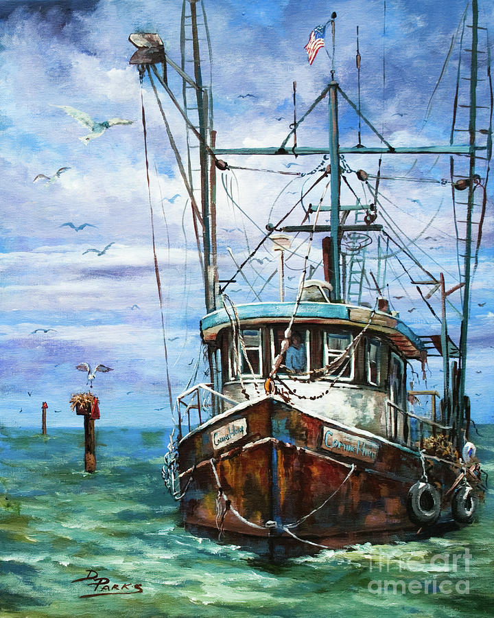 Louisiana Shrimp Boat Painting - Coming Home by Dianne Parks