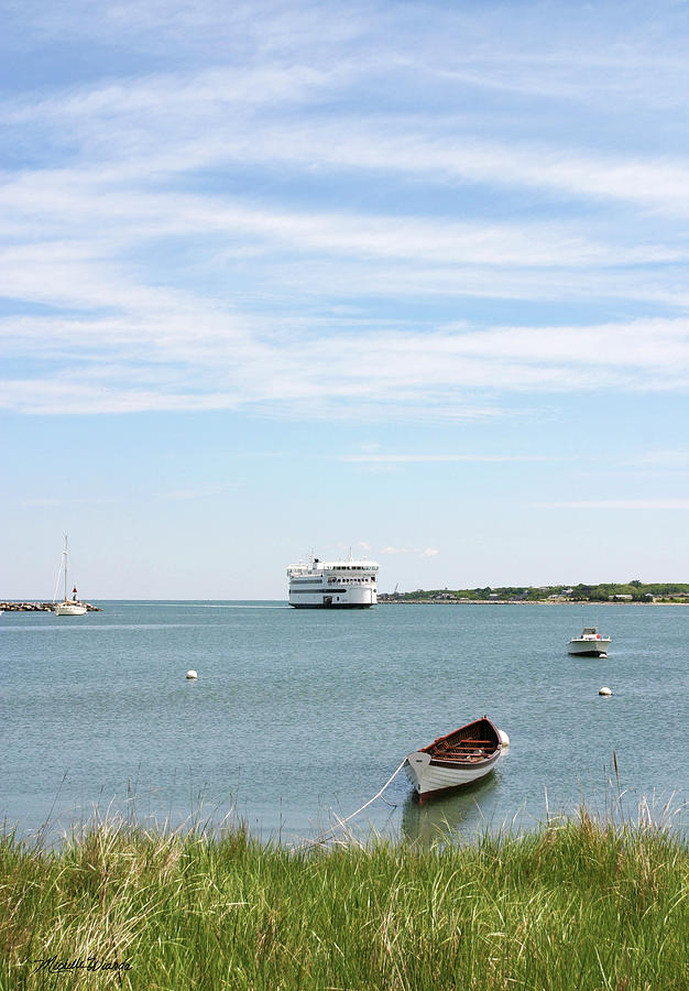 Coming Home Marthas Vineyard Ferry Arrives in Vineyard Haven Masachusetts Photograph by Michelle Constantine
