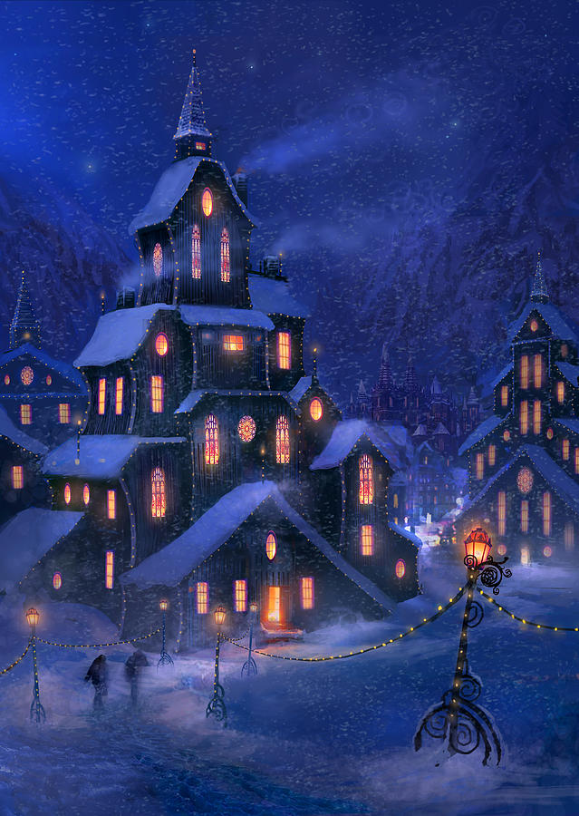 Christmas Painting - Coming Home by Philip Straub