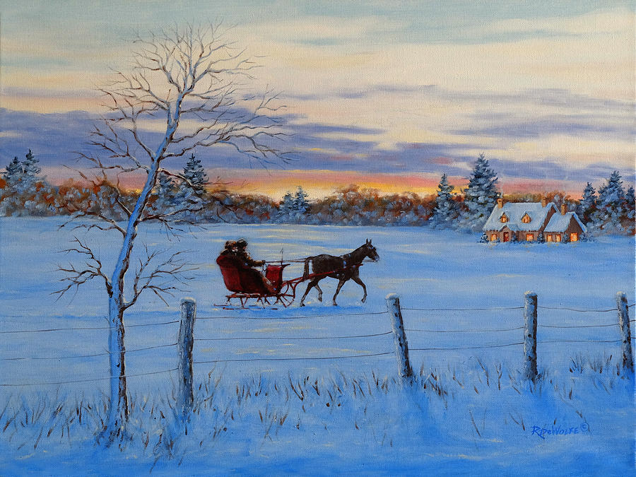 Winter Painting - Coming Home by Richard De Wolfe