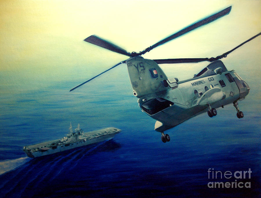 Helicopter Painting - Coming Home by Stephen Roberson