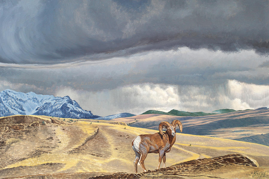 Mountain Painting - Coming Rainstorm by Paul Krapf