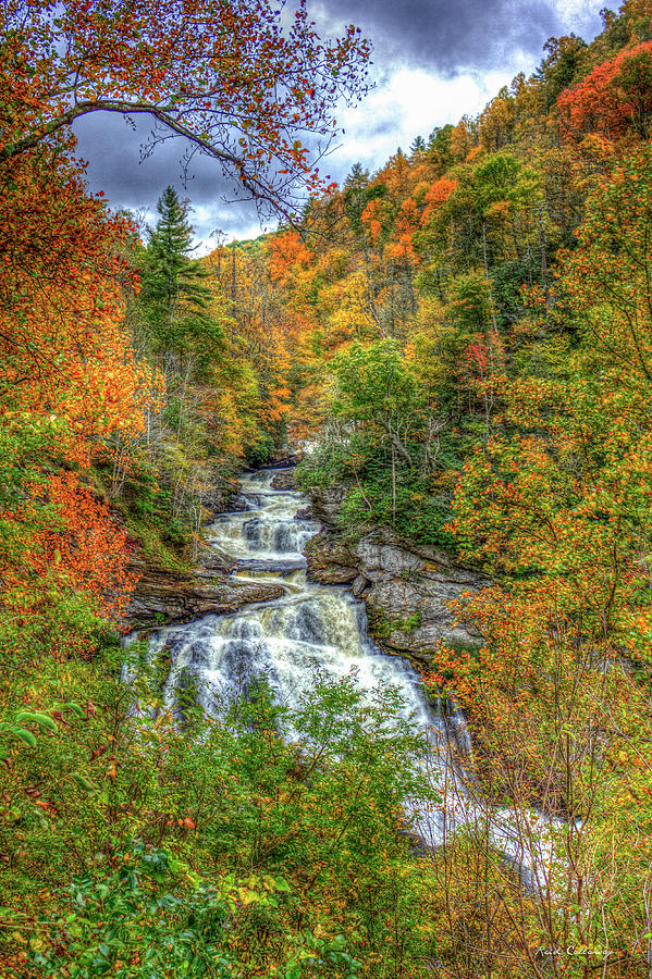 Highlands NC Just Passing Thru Majestic Cullasaja Falls North Carolina Waterfall Landscape Art Photograph by Reid Callaway