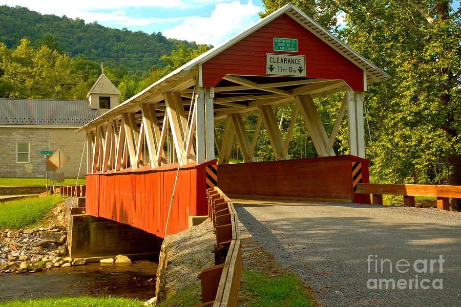 Coming Up On The St. Mary Covered Bridge Photograph by Adam Jewell