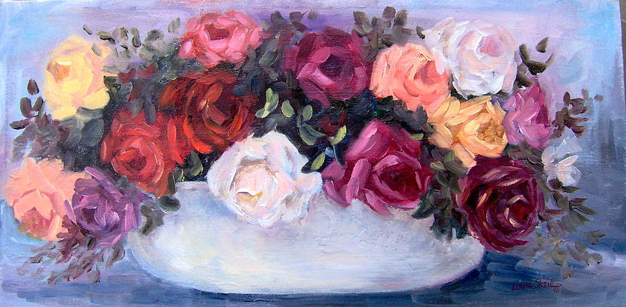 Coming up Roses Painting by Lorna Skeie
