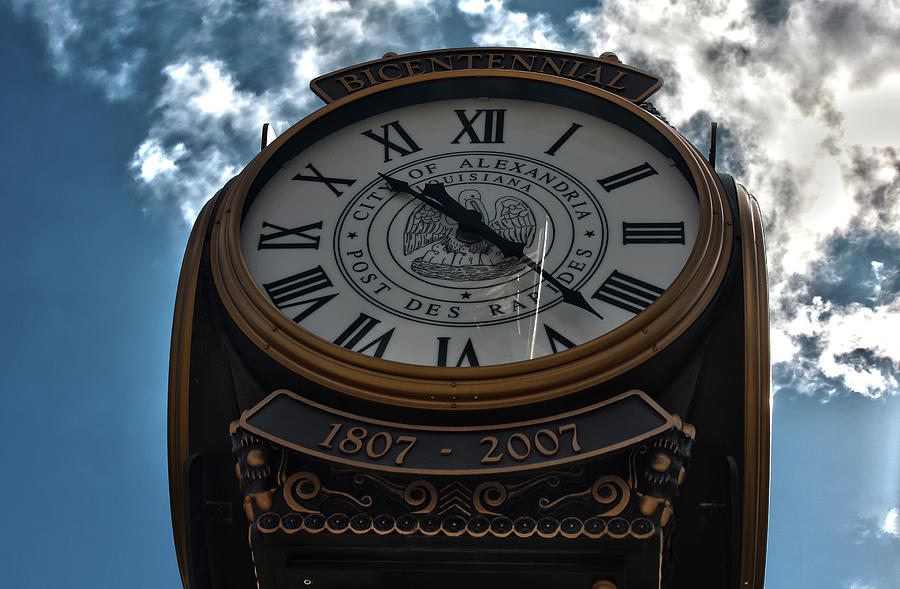 Commemorative Bicentennial Clock Alexandria Louisiana Photograph by Eugene Campbell