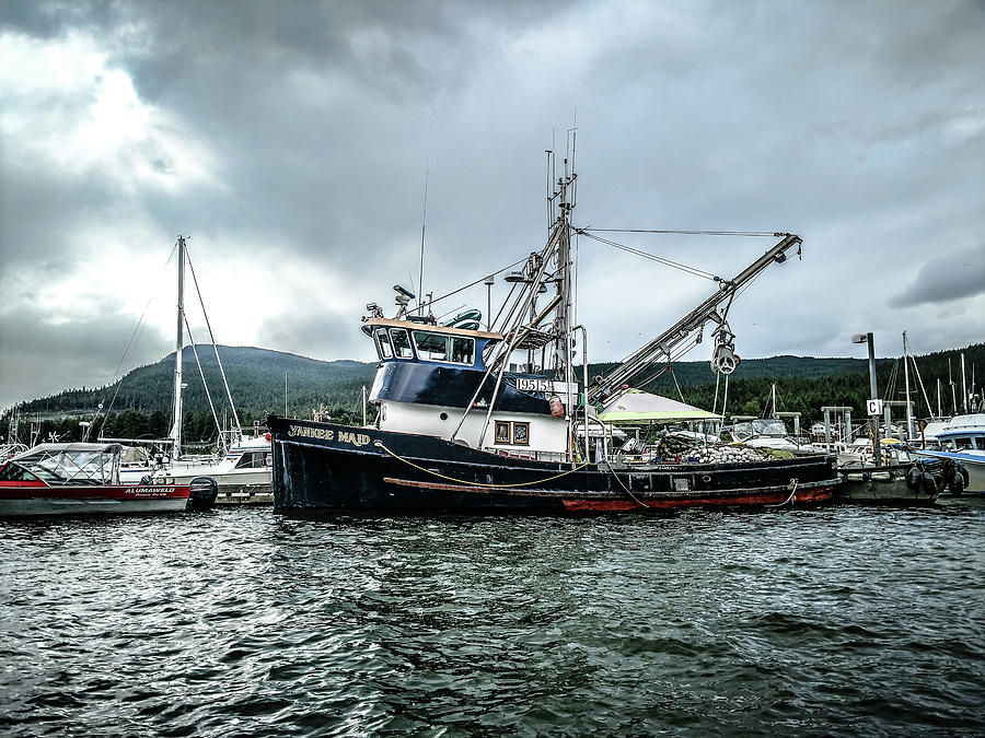 Commercial crab fishing vessel near Juneau, Alaska Photograph by Alex Grichenko