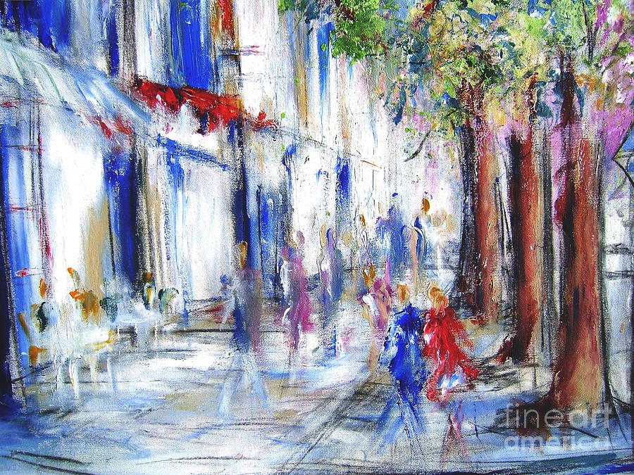 Commission A Custom  Painting Of Your Faorite Street In Semi Abstract Style Like This One Painting by Mary Cahalan Lee - aka PIXI