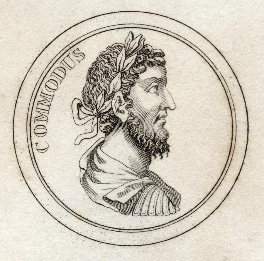 Black And White Drawing - Commodus Lucius Aurelius Commodus by Vintage Design Pics
