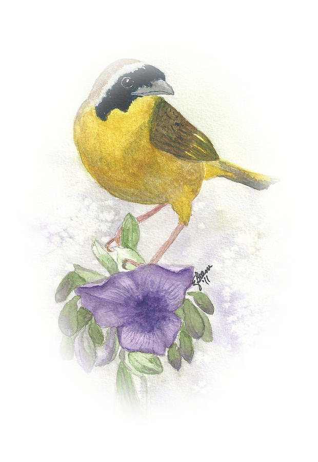 Common Yellowthroat Vignette Painting by Elise Boam