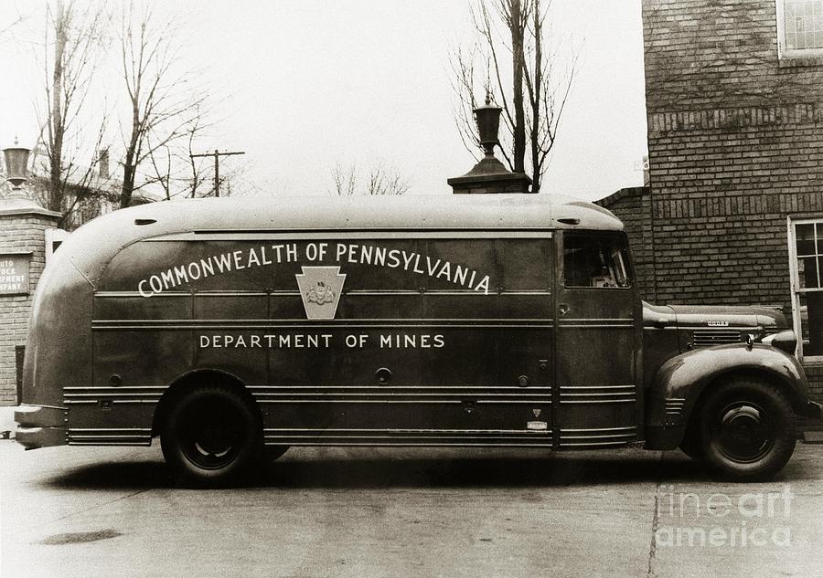 Commonwealth Of Pennsylvania  Coal Mine Rescue Truck 1947 Photograph by Arthur Miller