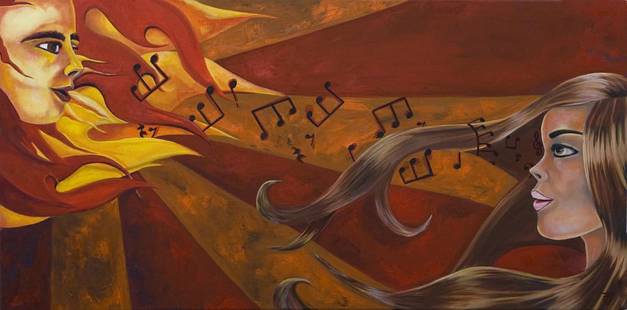 Oil Painting - Communication With The Sun by Victoria Dietz Oil Painting - Communication With The Sun by Victoria Dietz