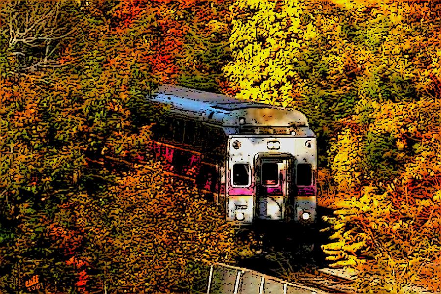 Commuter Rail to Boston Painting by Cliff Wilson