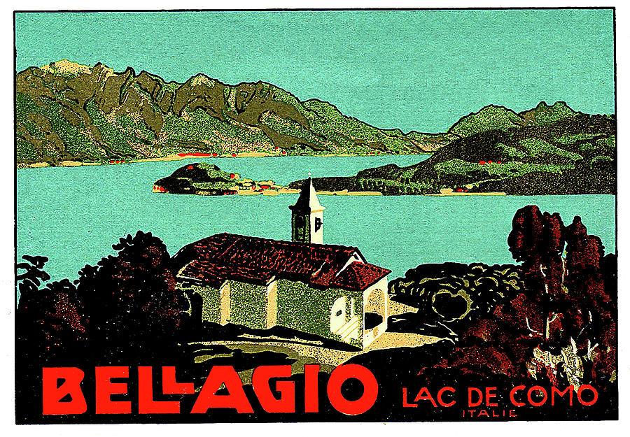 Como lake, Italy, vintage travel poster Painting by Long Shot | Fine Art  America