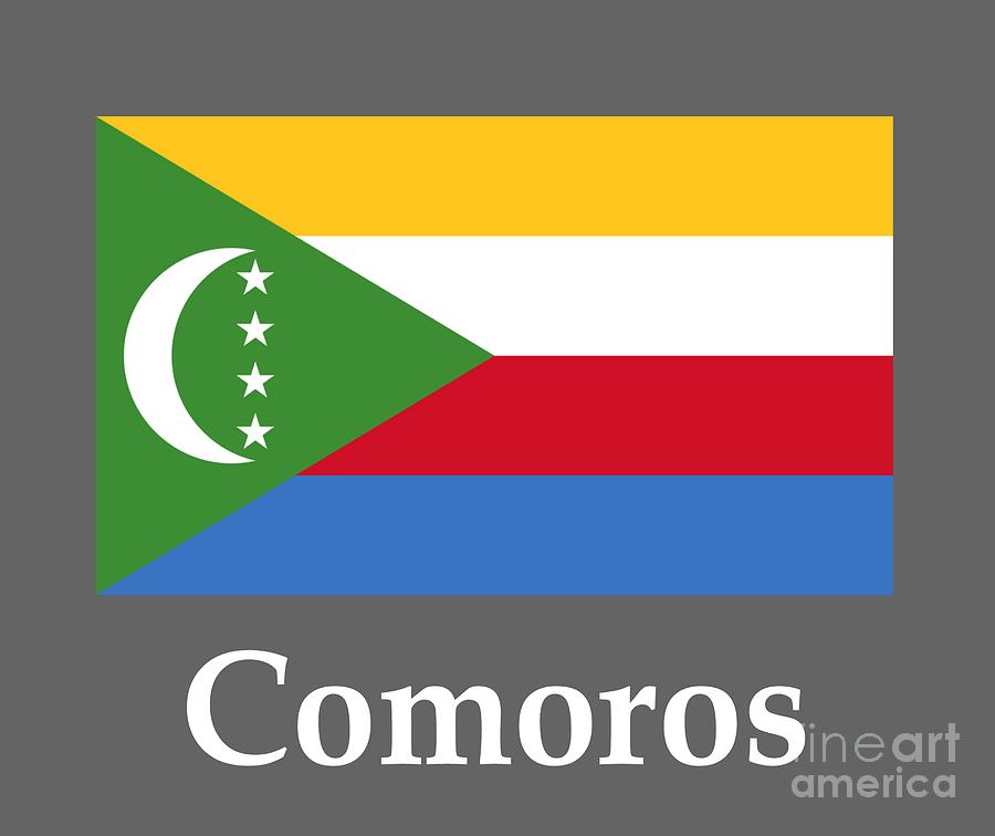 Comoros Flag And Name Digital Art By Frederick Holiday