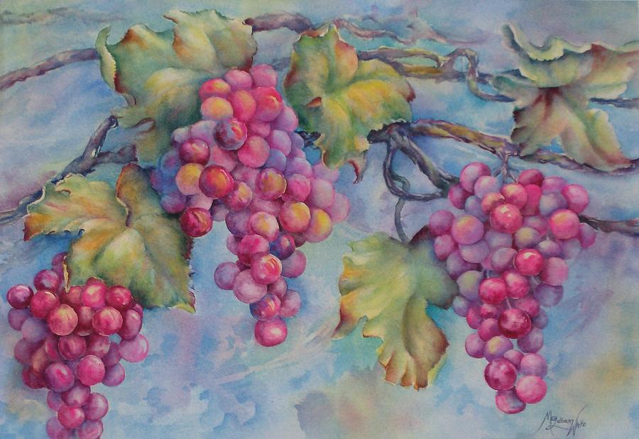 Grape Painting - Company of Grapes by Mary Lillian White