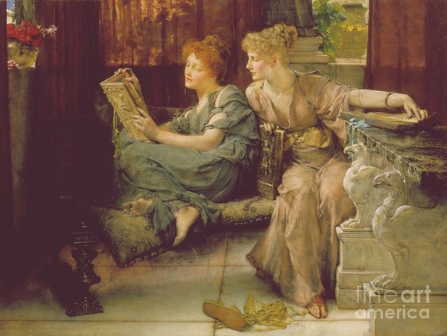 Book Painting - Comparison by Lawrence Alma-Tadema