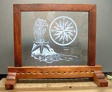 Glass Painting - Compass Rose by Steven Straight Glass Painting - Compass Rose by Steven Straight
