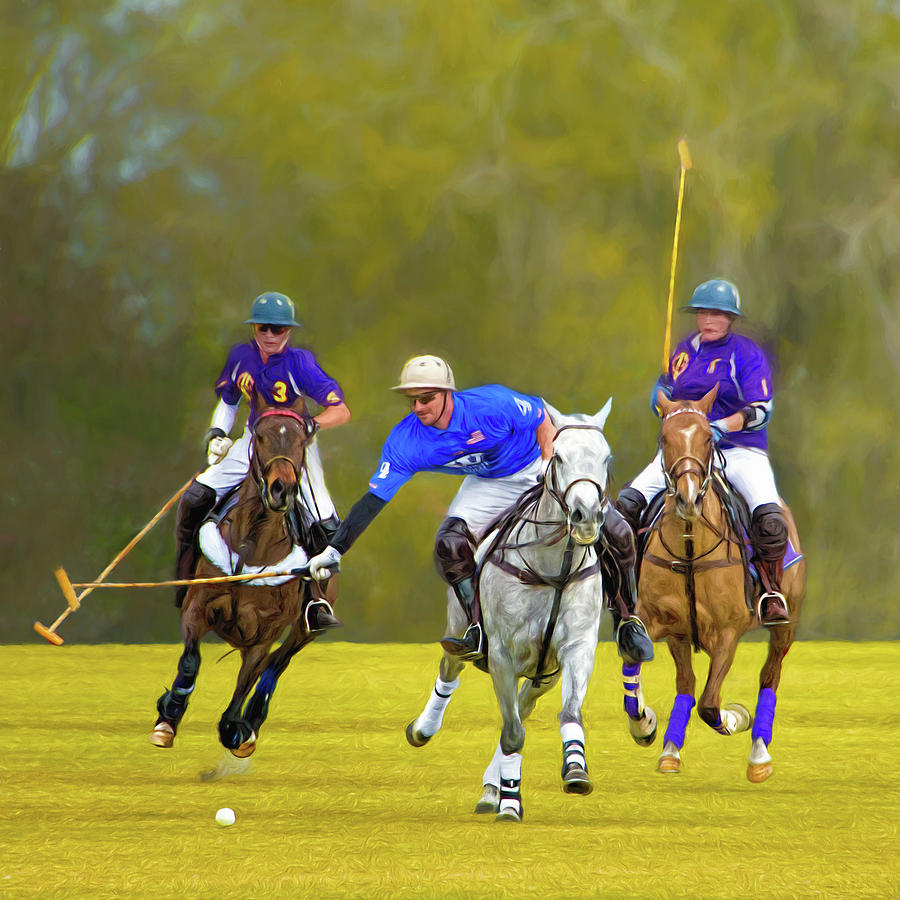 Competition for the Ball - Polo Photograph by Mitch Spence