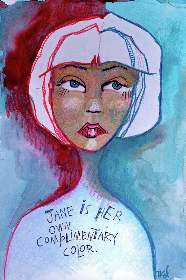 Complimentary Jane Drawing by Tonya Doughty
