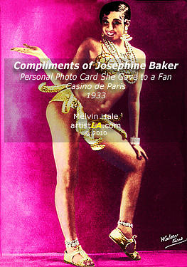 Josephine Baker Painting - Compliments of Josephine Baker Casino DeParis circa 1933 by Melvin Hale