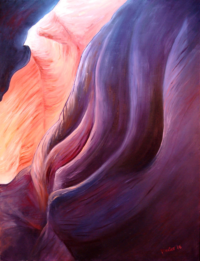 Antelope Canyon Painting - Composition in Purple and Orange by Scott Plaster