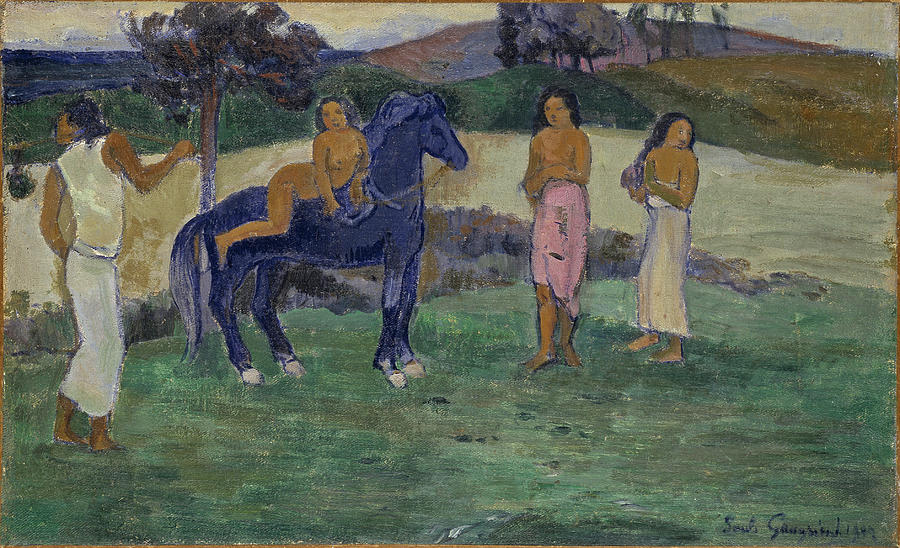 Composition with Figures and a Horse Painting by Paul Gauguin