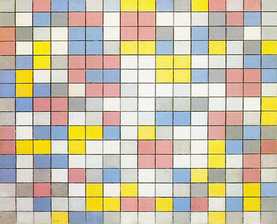 Composition With Grid IX Painting by Piet Mondrian