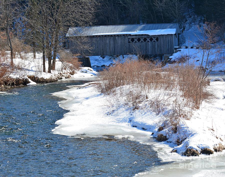 Comstock Covered Bridge Photograph by Steve Brown