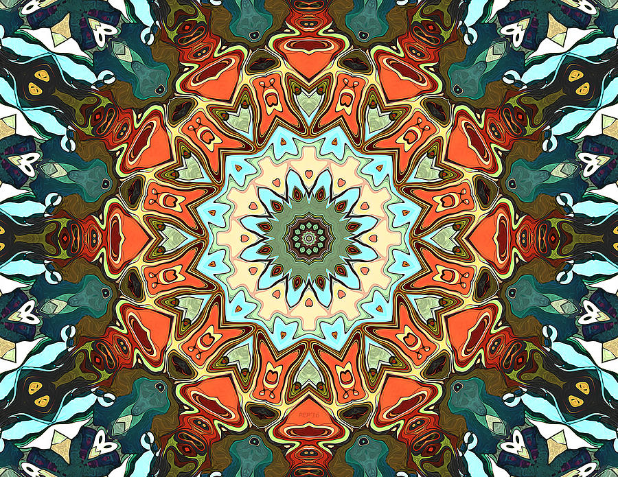 Concentric Abstract Symmetry Digital Art by Phil Perkins