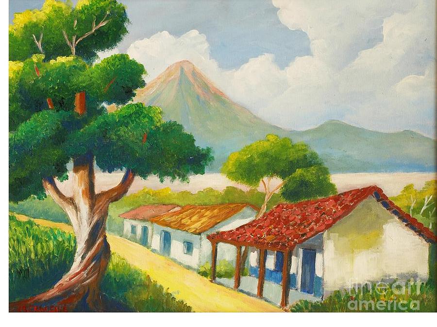 Concepcion volcano Painting by Jean Pierre Bergoeing