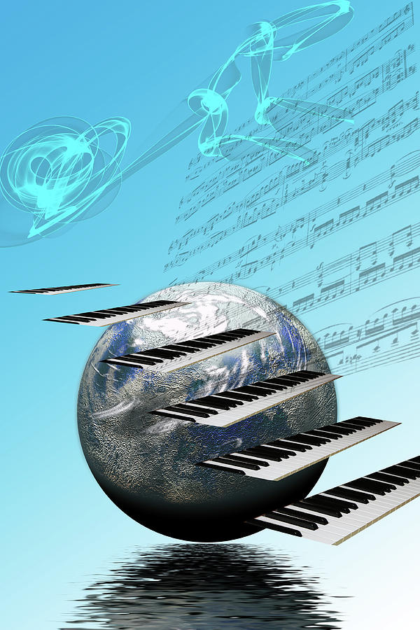 Music Digital Art - Conceptual Music World  by Angel Jesus De la Fuente