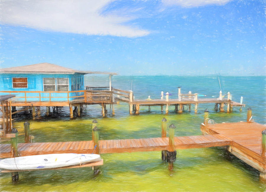 Conch Key Blue Cottage 2 Photograph by Ginger Wakem