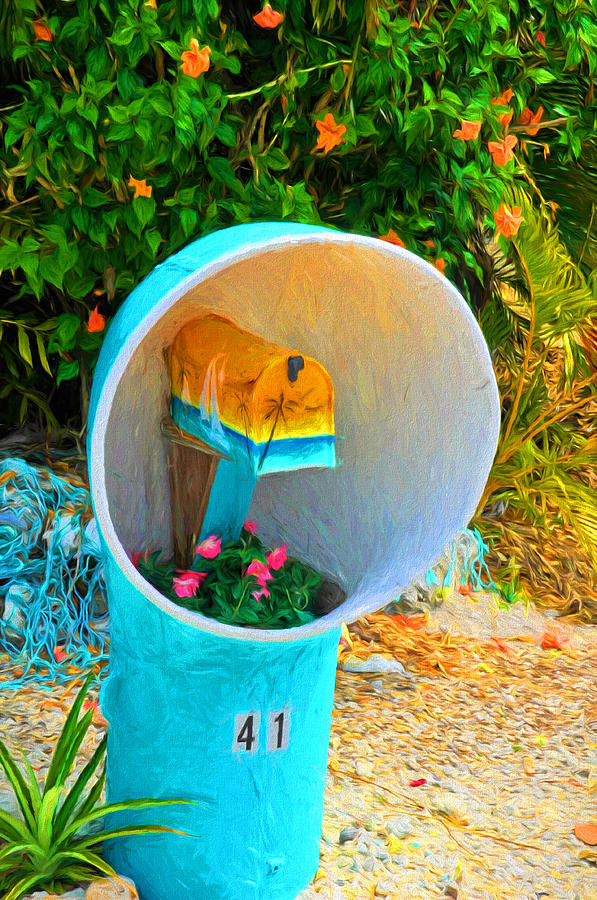 Conch Key Mailbox Art Photograph by Ginger Wakem