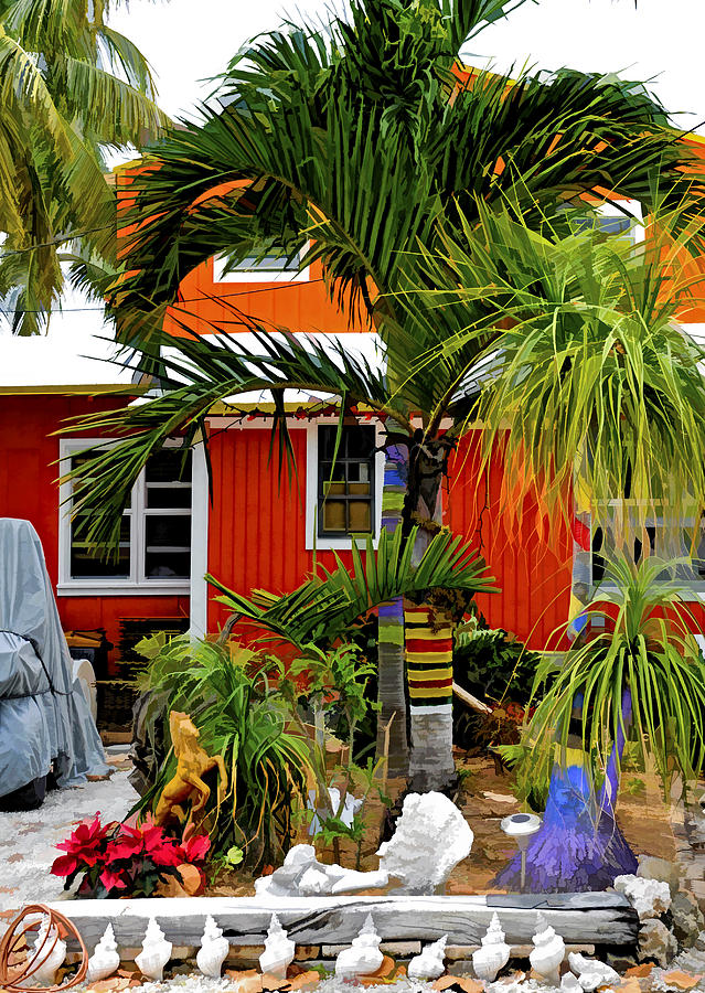 Conch Key Red and Orange Cottage Photograph by Ginger Wakem