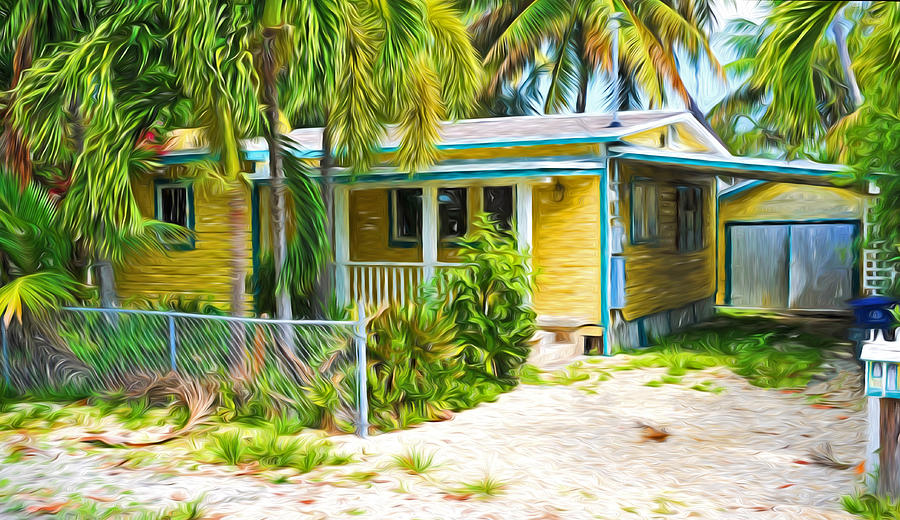 Conch Key Yellow Cottage 1 Photograph by Ginger Wakem