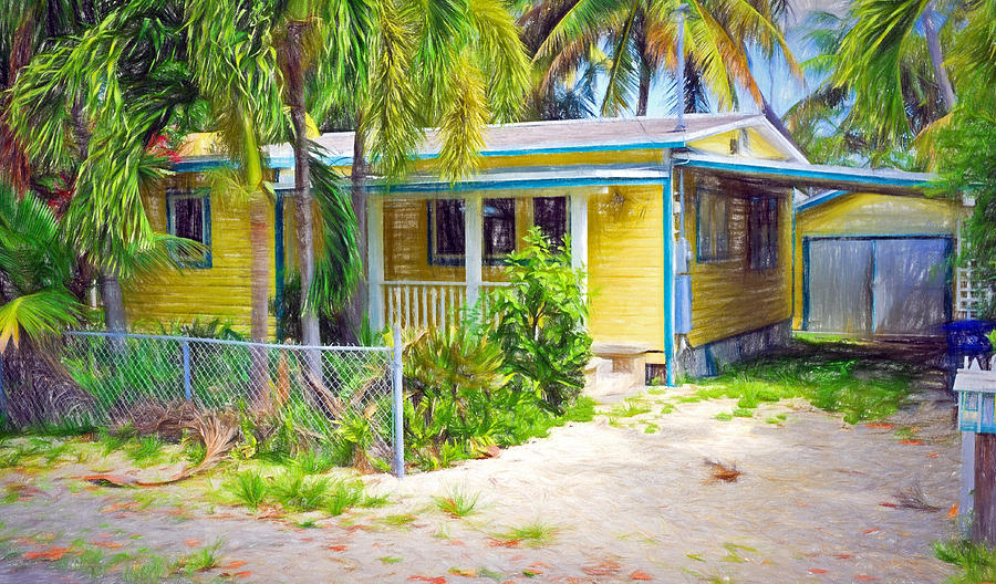 Conch Key Yellow Cottage 2 Photograph by Ginger Wakem