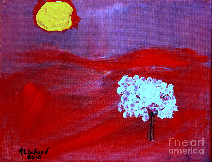 Concord California Almond Blossoms  Painting by Richard W Linford