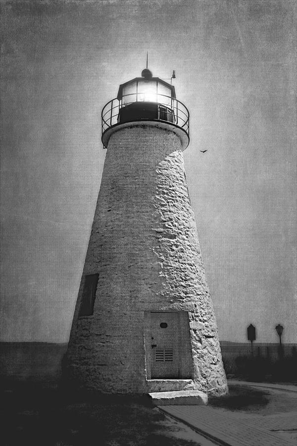 Concord Point Lighthouse in Black and White Photograph by Trina  Ansel