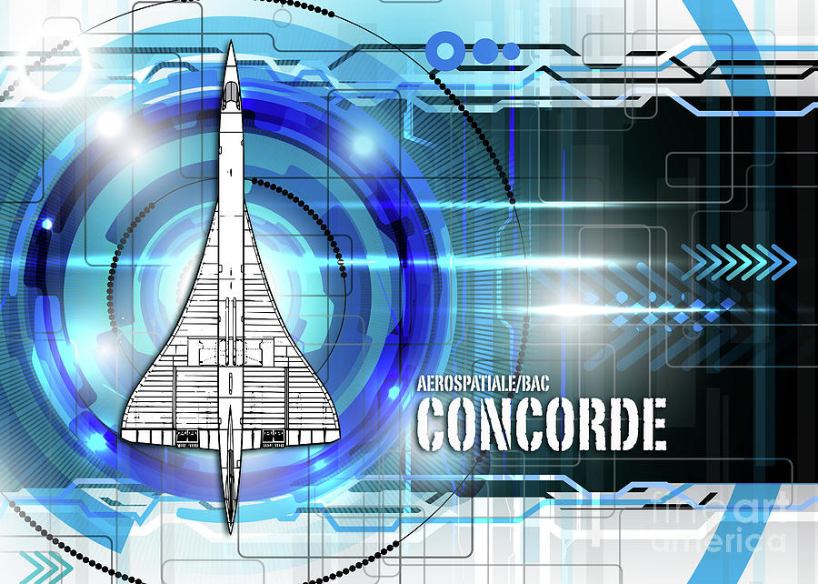 Concorde Blueprint Digital Art by Airpower Art