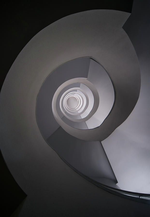 Concrete abstract spiral staircase Photograph by Jaroslaw Blaminsky