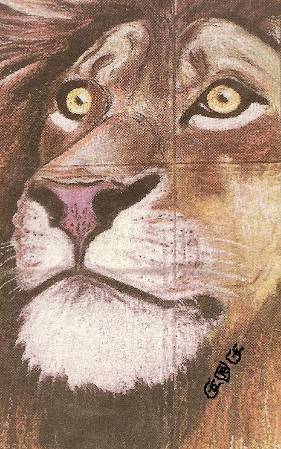 Concrete Lion Painting by George I Perez